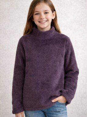 Zella Girl Purple Fleece Turtleneck Pullover NWT